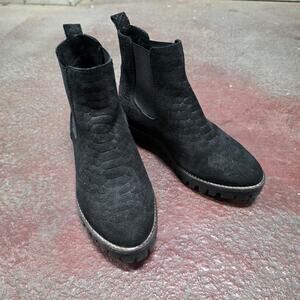 Eric Michael Women bootie EU 37 black suede snake texture ericmichael Portugal